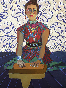 Huipilista Con Metate