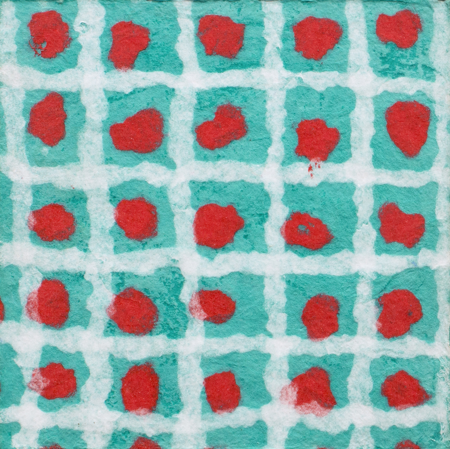 Turquoise and Red Dots